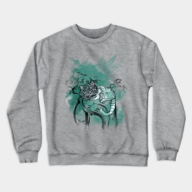 Cat of Cheshire Crewneck Sweatshirt by Virginia Picón